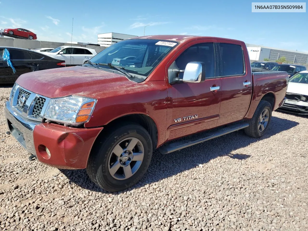 2005 Nissan Titan Xe VIN: 1N6AA07B35N509984 Lot: 77912744