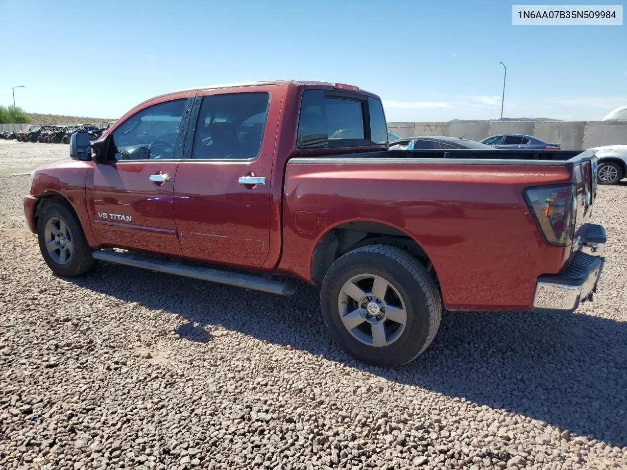 2005 Nissan Titan Xe VIN: 1N6AA07B35N509984 Lot: 77912744