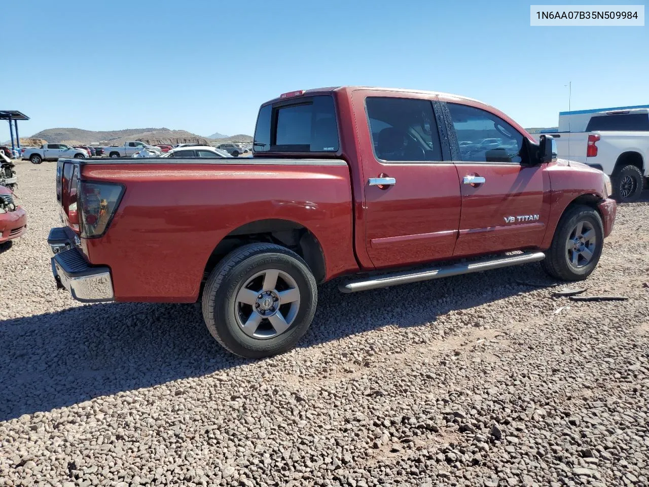 2005 Nissan Titan Xe VIN: 1N6AA07B35N509984 Lot: 77912744