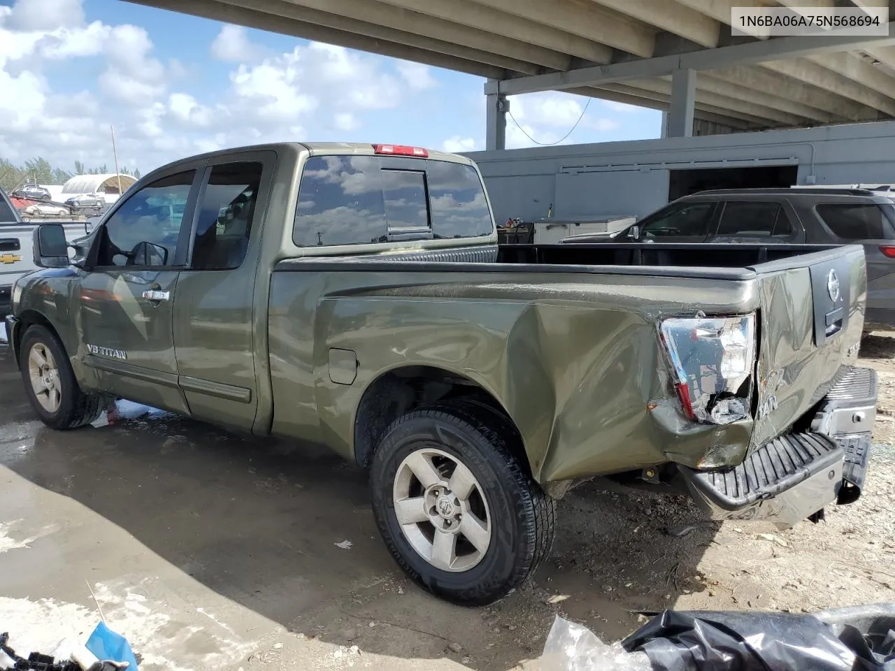 2005 Nissan Titan Xe VIN: 1N6BA06A75N568694 Lot: 78413494