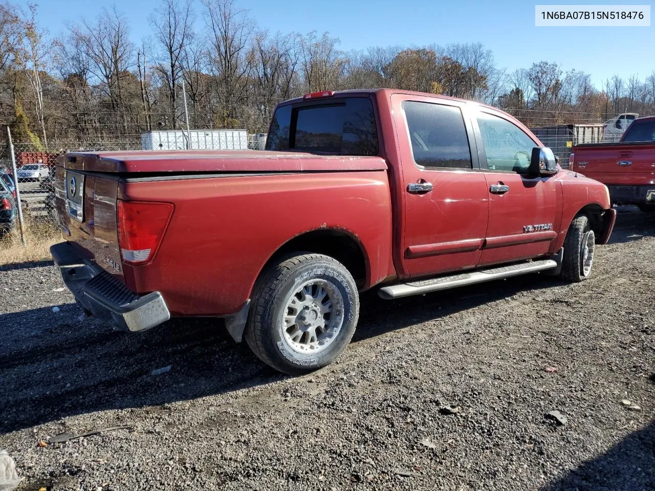 2005 Nissan Titan Xe VIN: 1N6BA07B15N518476 Lot: 78853374