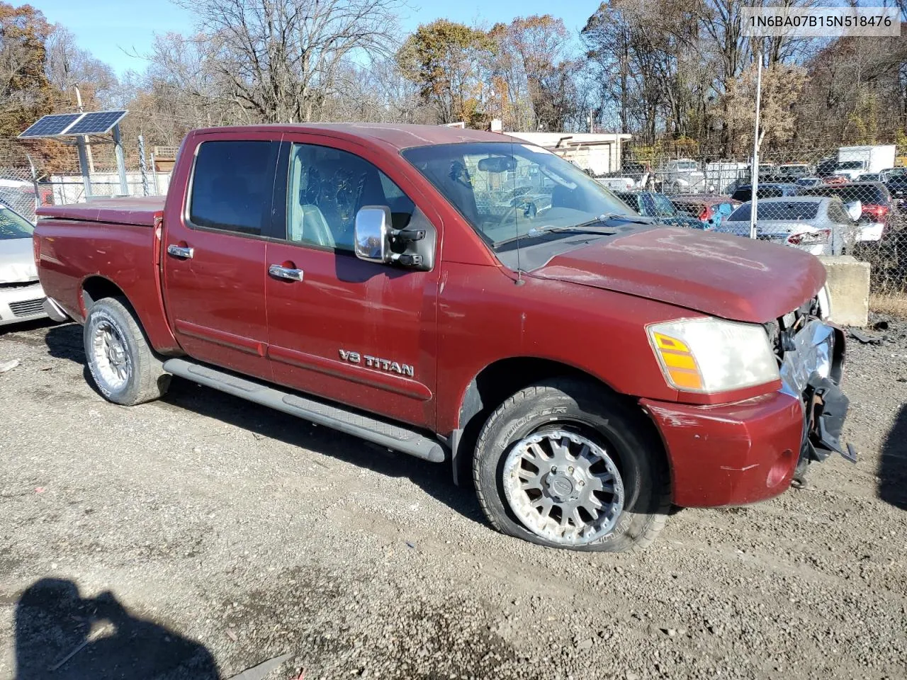 2005 Nissan Titan Xe VIN: 1N6BA07B15N518476 Lot: 78853374