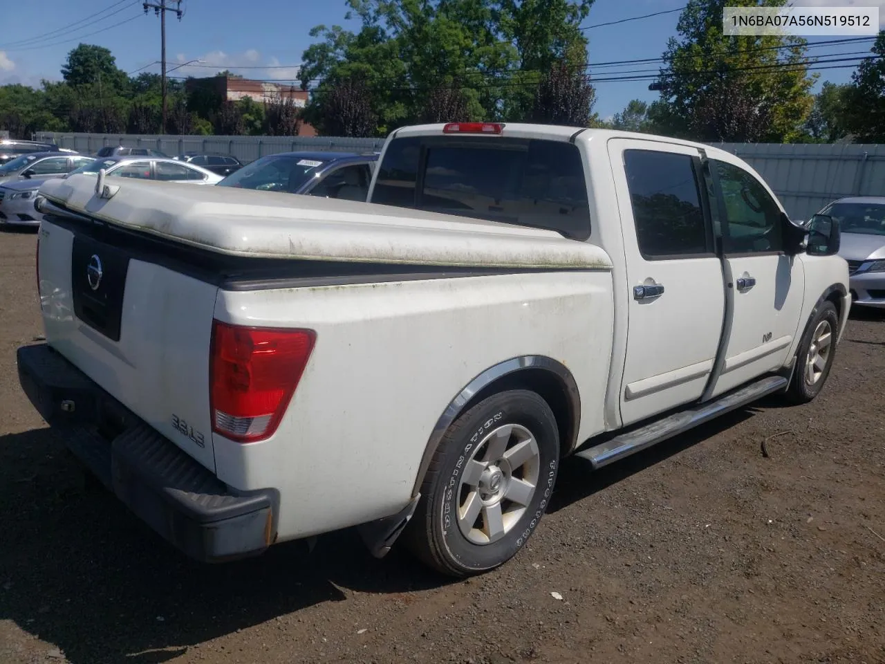 2006 Nissan Titan Xe VIN: 1N6BA07A56N519512 Lot: 68531104