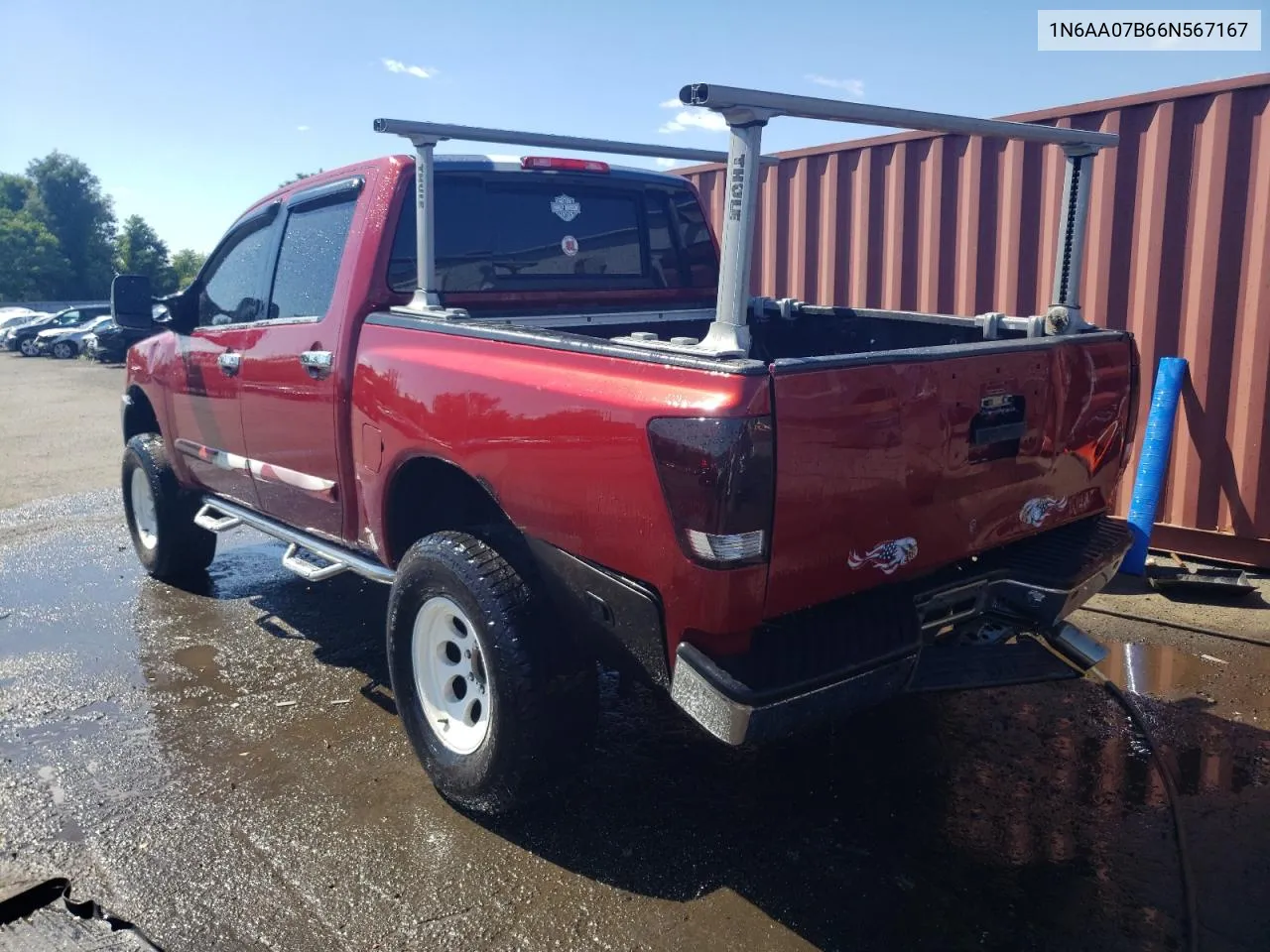 2006 Nissan Titan Xe VIN: 1N6AA07B66N567167 Lot: 69494664