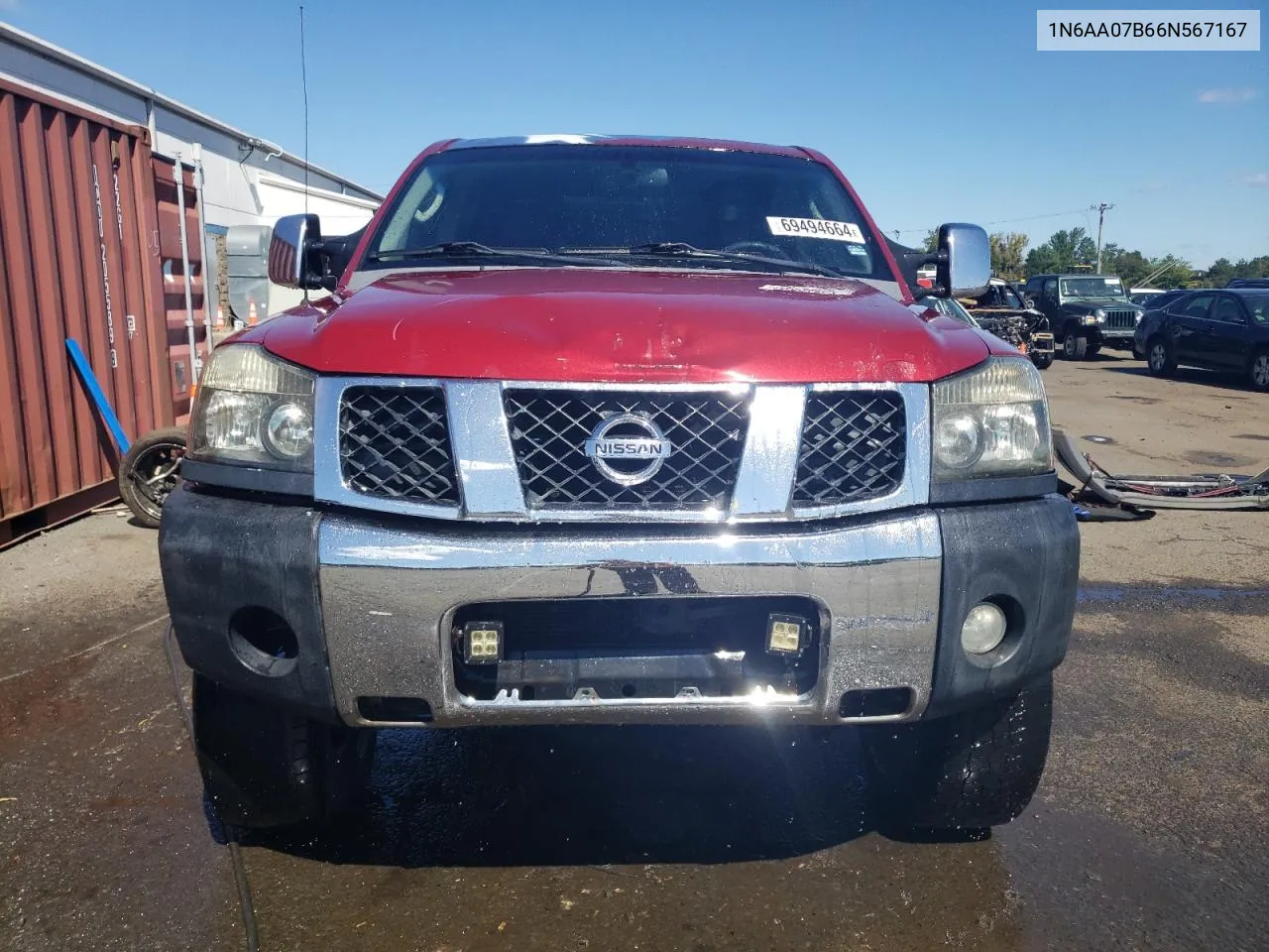 2006 Nissan Titan Xe VIN: 1N6AA07B66N567167 Lot: 69494664