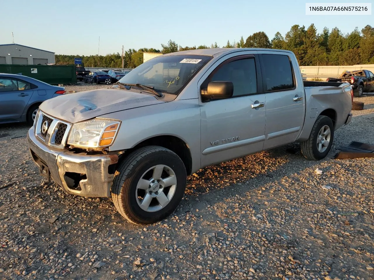 2006 Nissan Titan Xe VIN: 1N6BA07A66N575216 Lot: 71830134