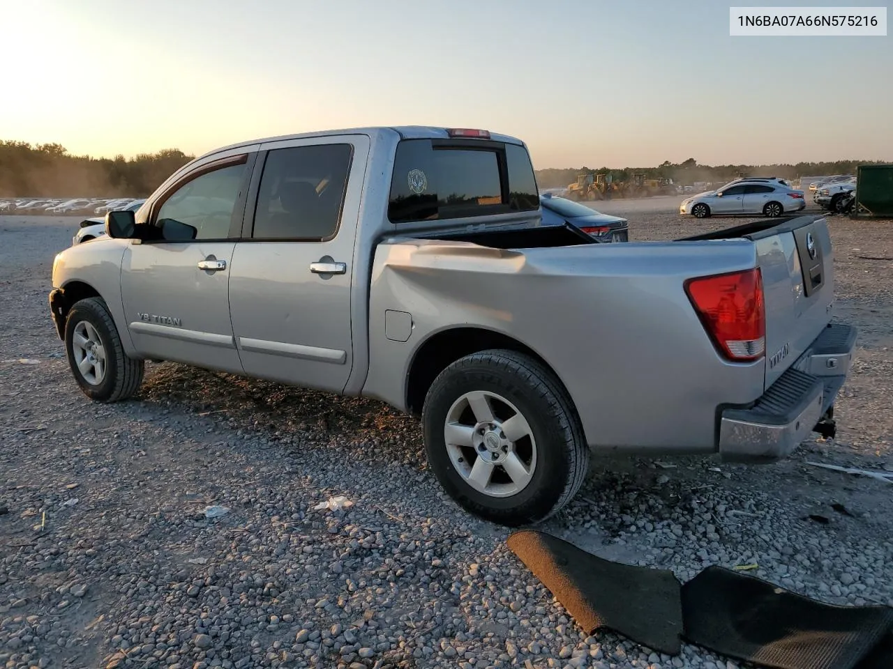 2006 Nissan Titan Xe VIN: 1N6BA07A66N575216 Lot: 71830134