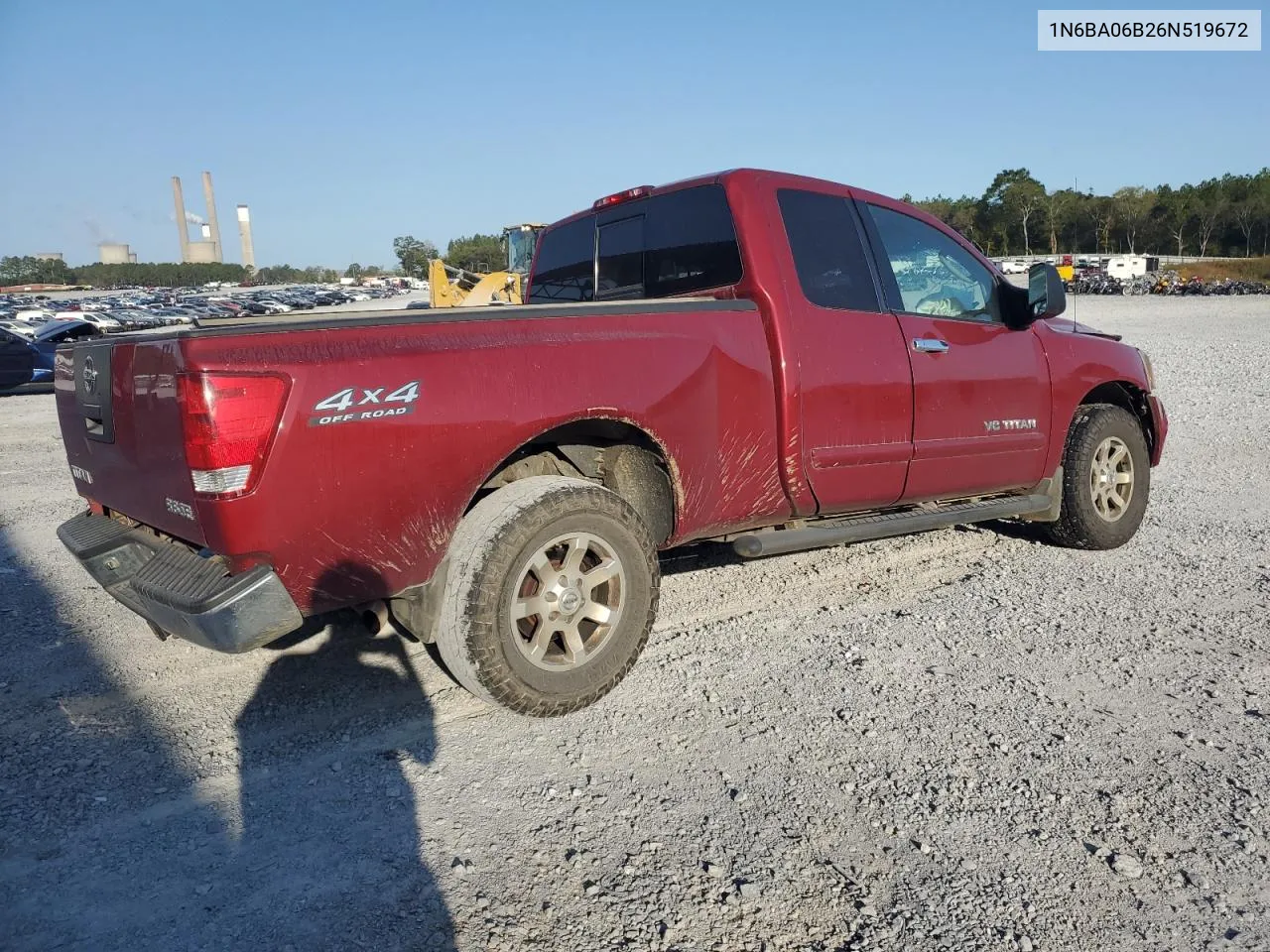 2006 Nissan Titan Xe VIN: 1N6BA06B26N519672 Lot: 74880744