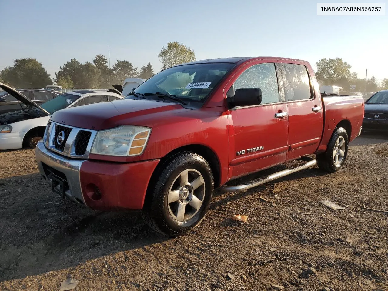 2006 Nissan Titan Xe VIN: 1N6BA07A86N566257 Lot: 75348954