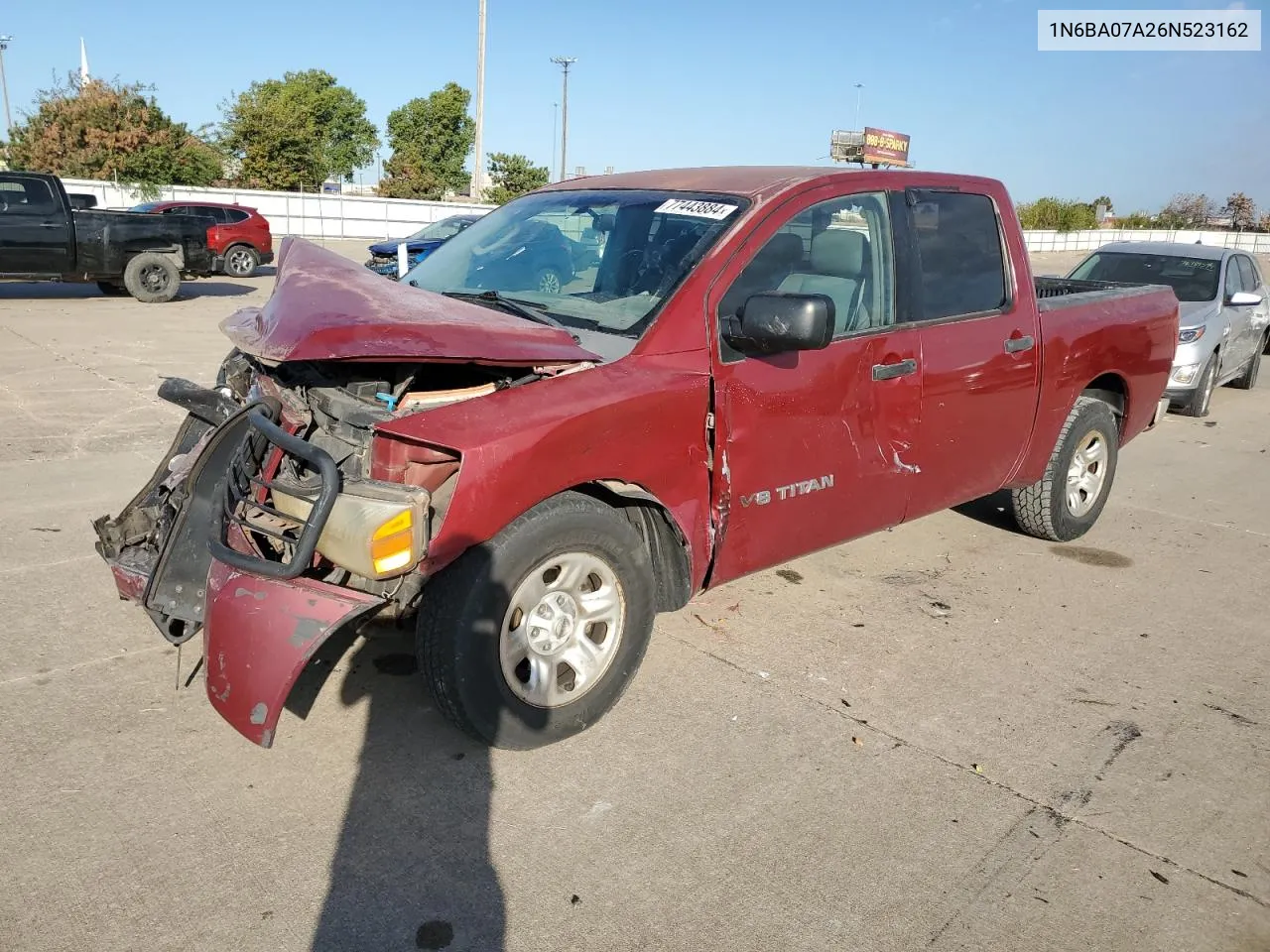 2006 Nissan Titan Xe VIN: 1N6BA07A26N523162 Lot: 77443884