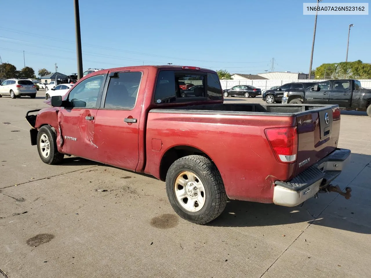 2006 Nissan Titan Xe VIN: 1N6BA07A26N523162 Lot: 77443884