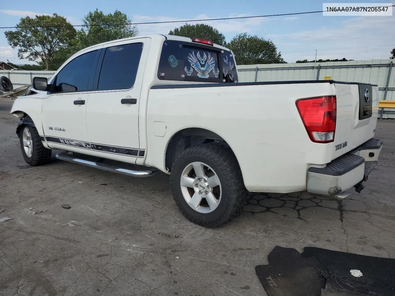 2007 Nissan Titan Xe VIN: 1N6AA07A87N206547 Lot: 67776124