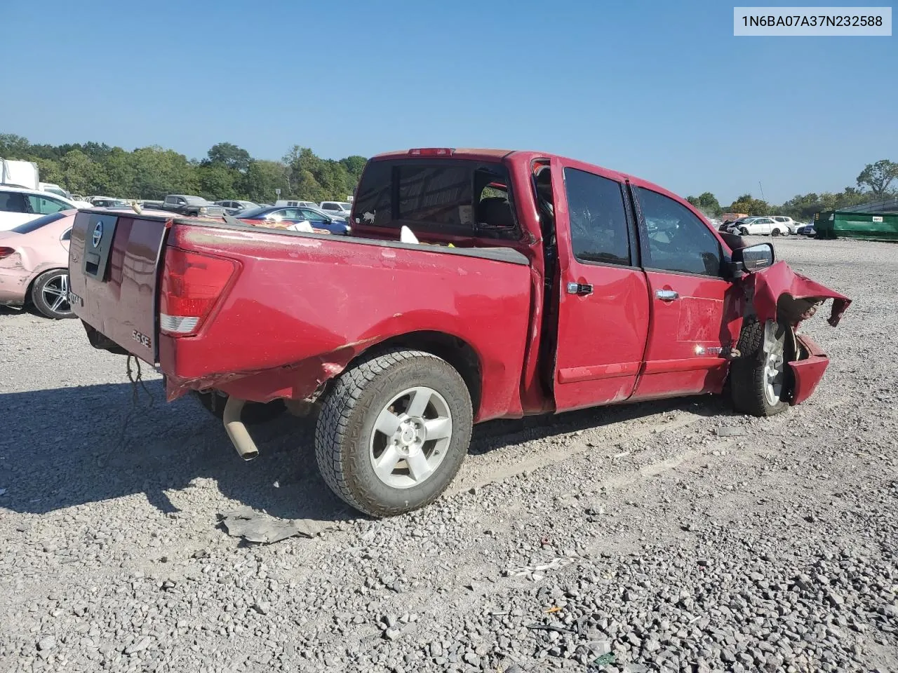 2007 Nissan Titan Xe VIN: 1N6BA07A37N232588 Lot: 68882134