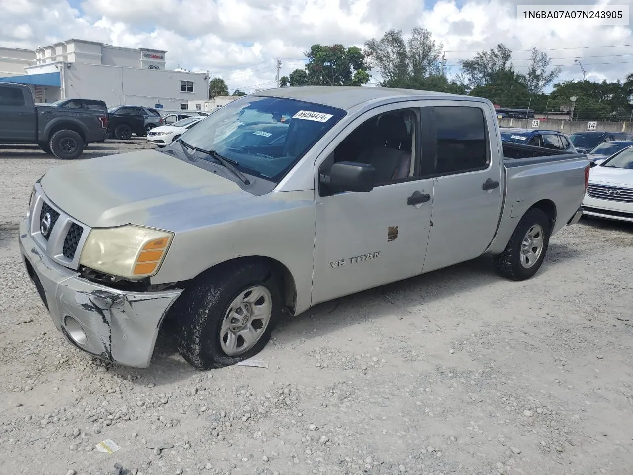 2007 Nissan Titan Xe VIN: 1N6BA07A07N243905 Lot: 69294474