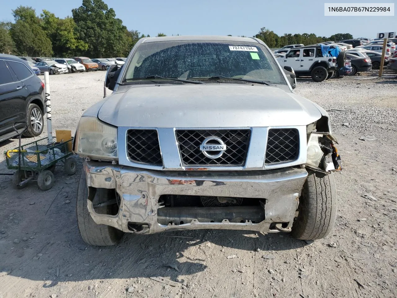 2007 Nissan Titan Xe VIN: 1N6BA07B67N229984 Lot: 70747194