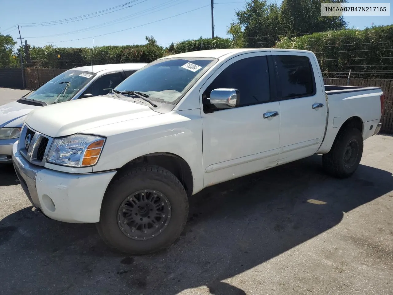 2007 Nissan Titan Xe VIN: 1N6AA07B47N217165 Lot: 71583064