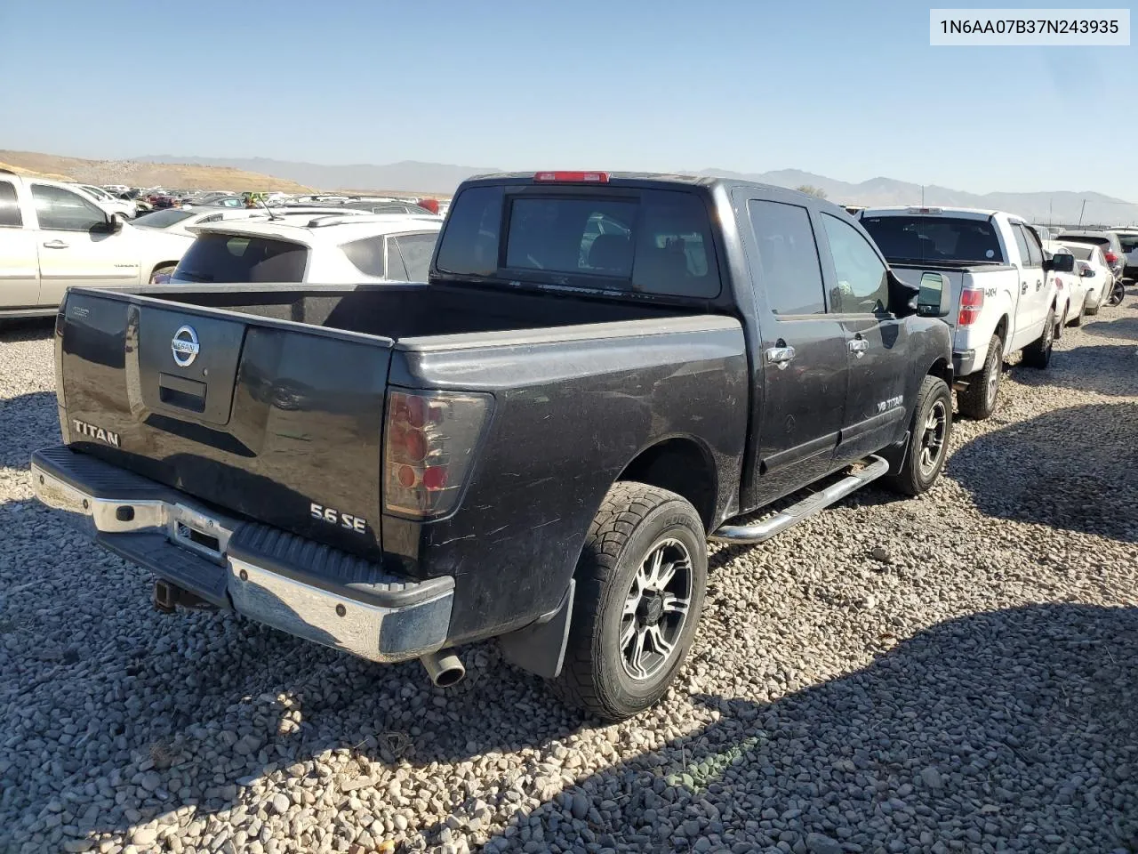 2007 Nissan Titan Xe VIN: 1N6AA07B37N243935 Lot: 72147264