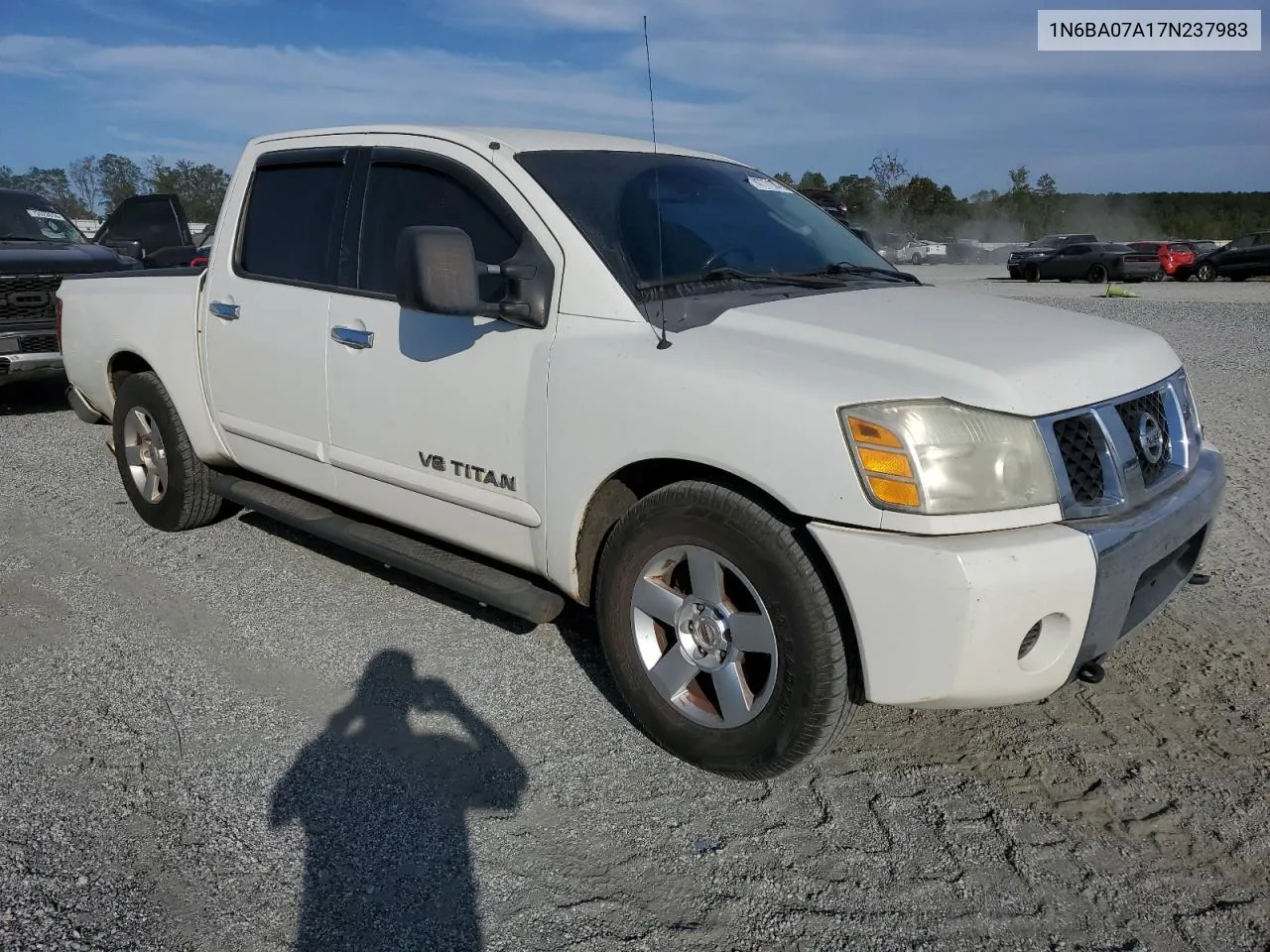 2007 Nissan Titan Xe VIN: 1N6BA07A17N237983 Lot: 74777174