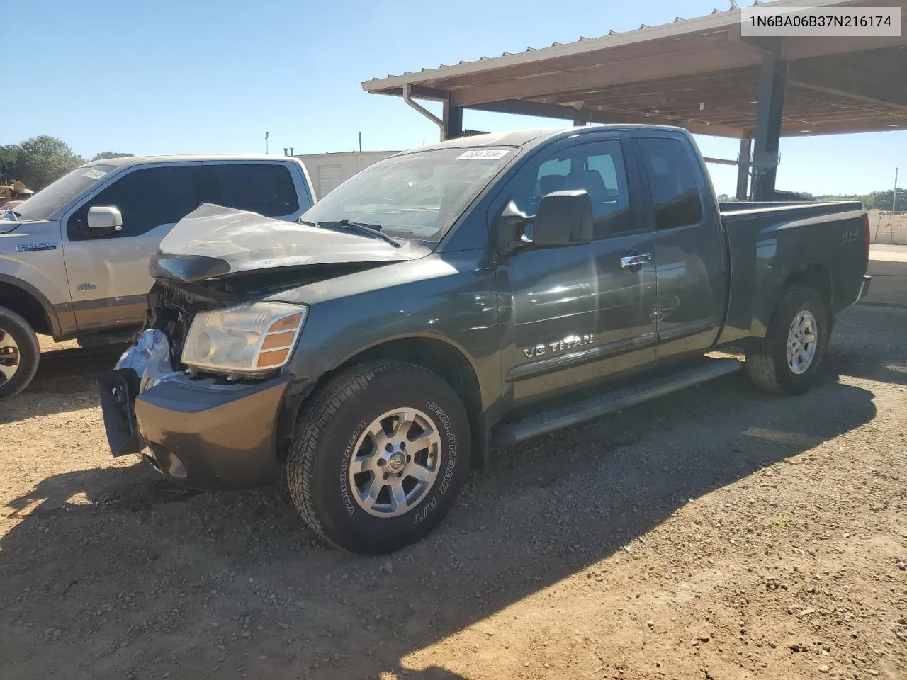 2007 Nissan Titan Xe VIN: 1N6BA06B37N216174 Lot: 75847034