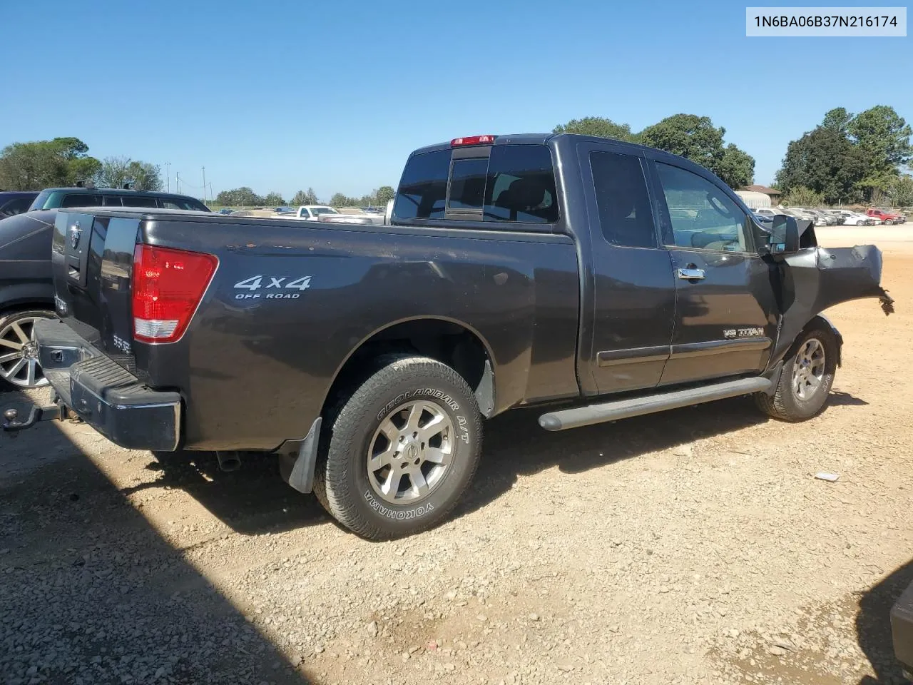 2007 Nissan Titan Xe VIN: 1N6BA06B37N216174 Lot: 75847034