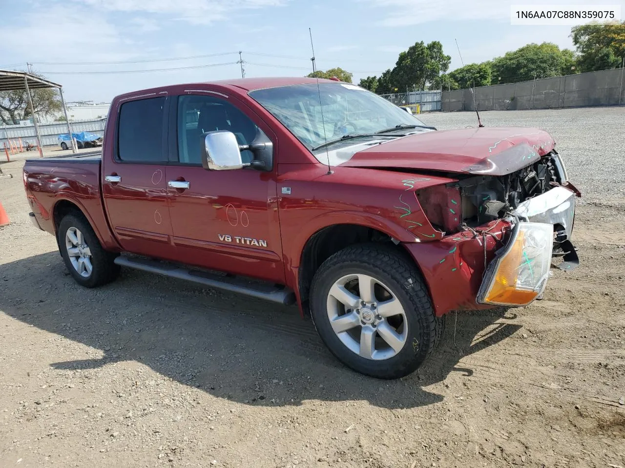 2008 Nissan Titan Xe VIN: 1N6AA07C88N359075 Lot: 66576864