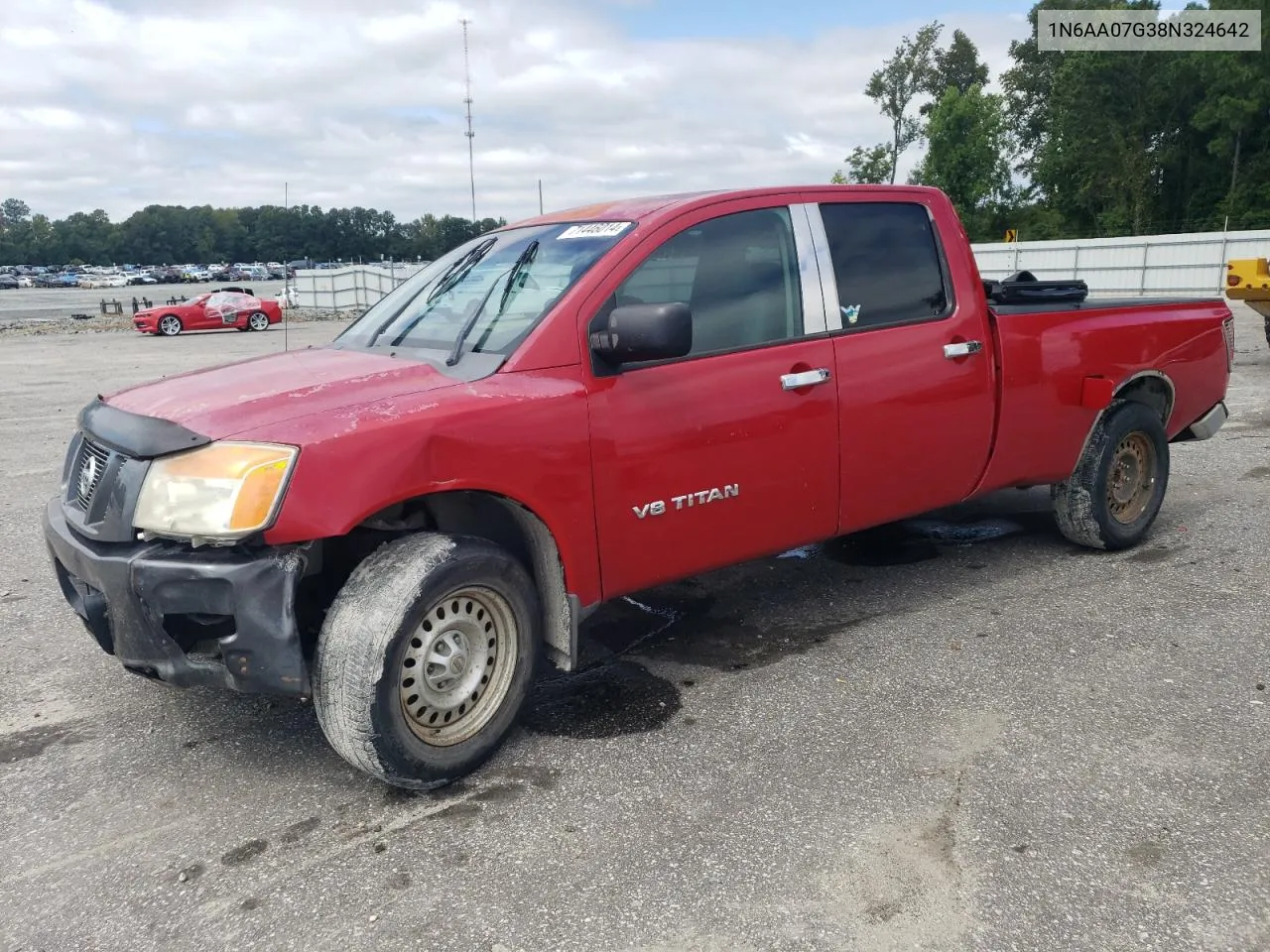 2008 Nissan Titan Xe VIN: 1N6AA07G38N324642 Lot: 71446014