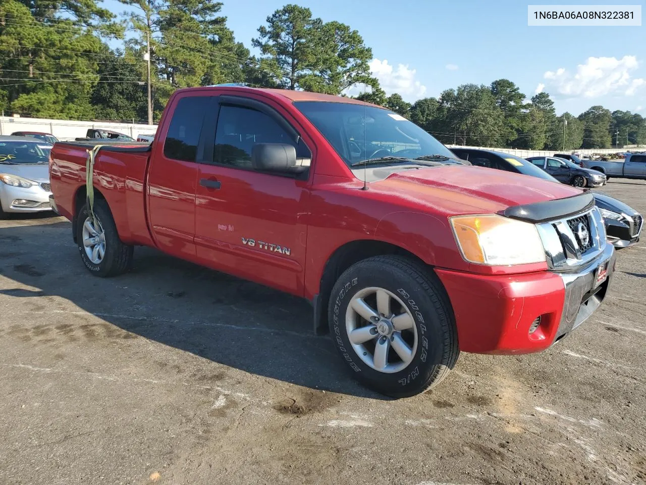 2008 Nissan Titan Xe VIN: 1N6BA06A08N322381 Lot: 72270534