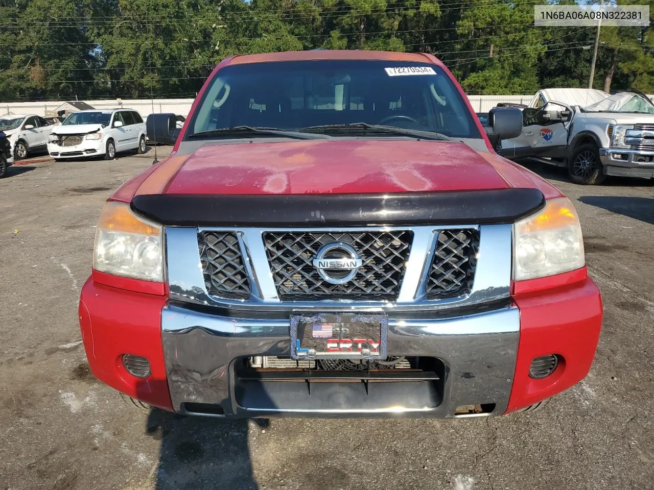 2008 Nissan Titan Xe VIN: 1N6BA06A08N322381 Lot: 72270534