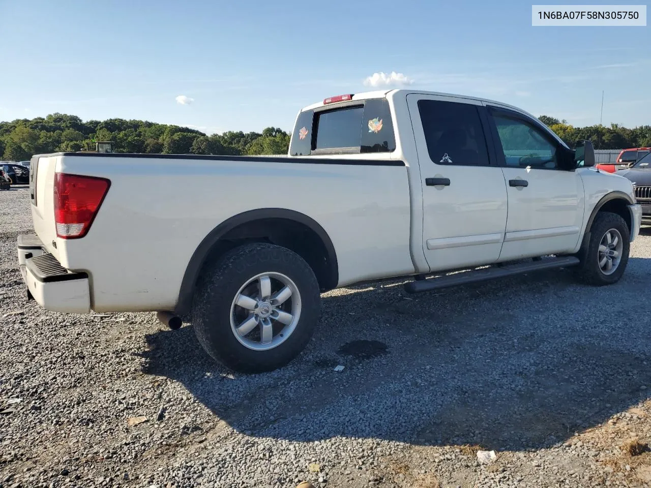 2008 Nissan Titan Xe VIN: 1N6BA07F58N305750 Lot: 72731584