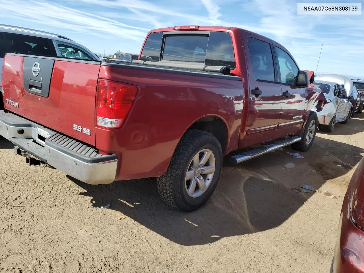 2008 Nissan Titan Xe VIN: 1N6AA07C68N308139 Lot: 72936804