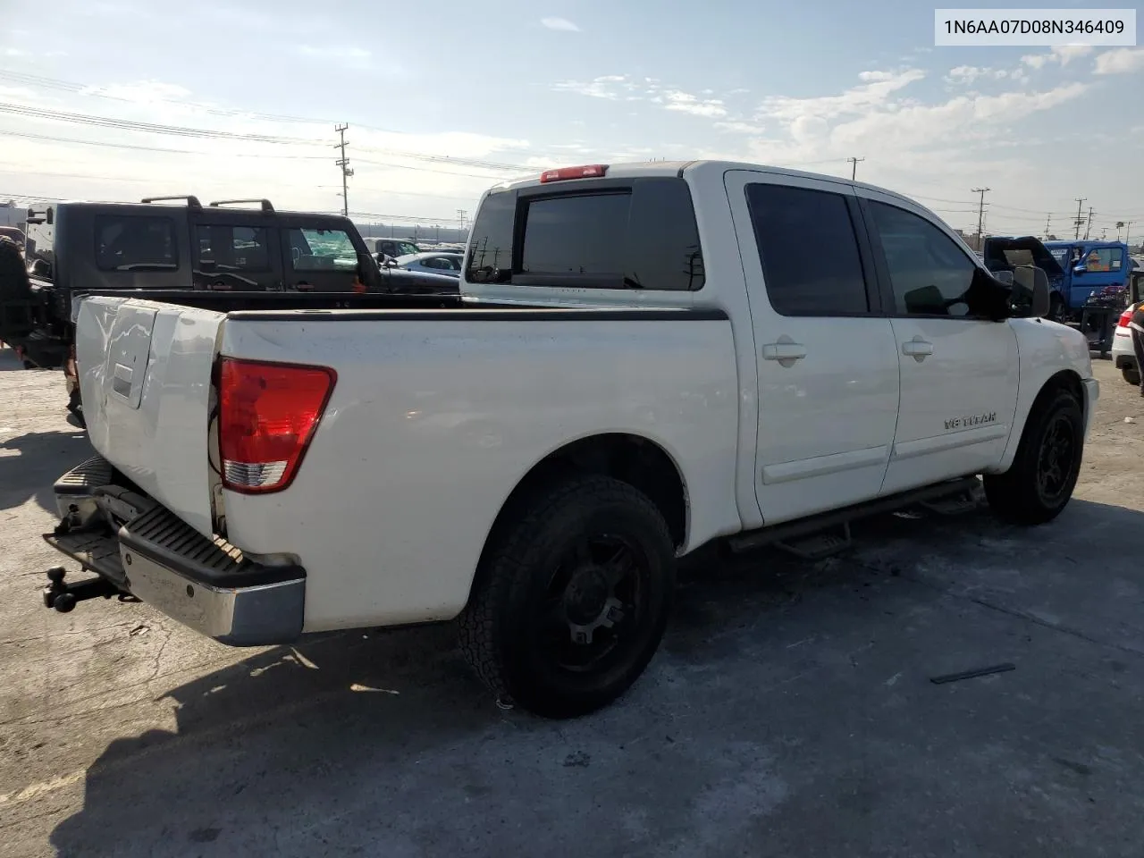 2008 Nissan Titan Xe VIN: 1N6AA07D08N346409 Lot: 74961454