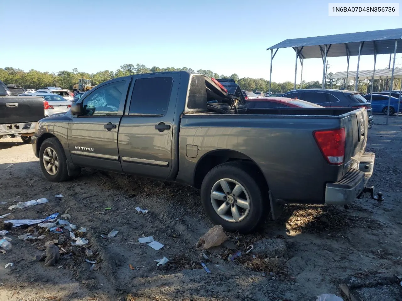 2008 Nissan Titan Xe VIN: 1N6BA07D48N356736 Lot: 75177324