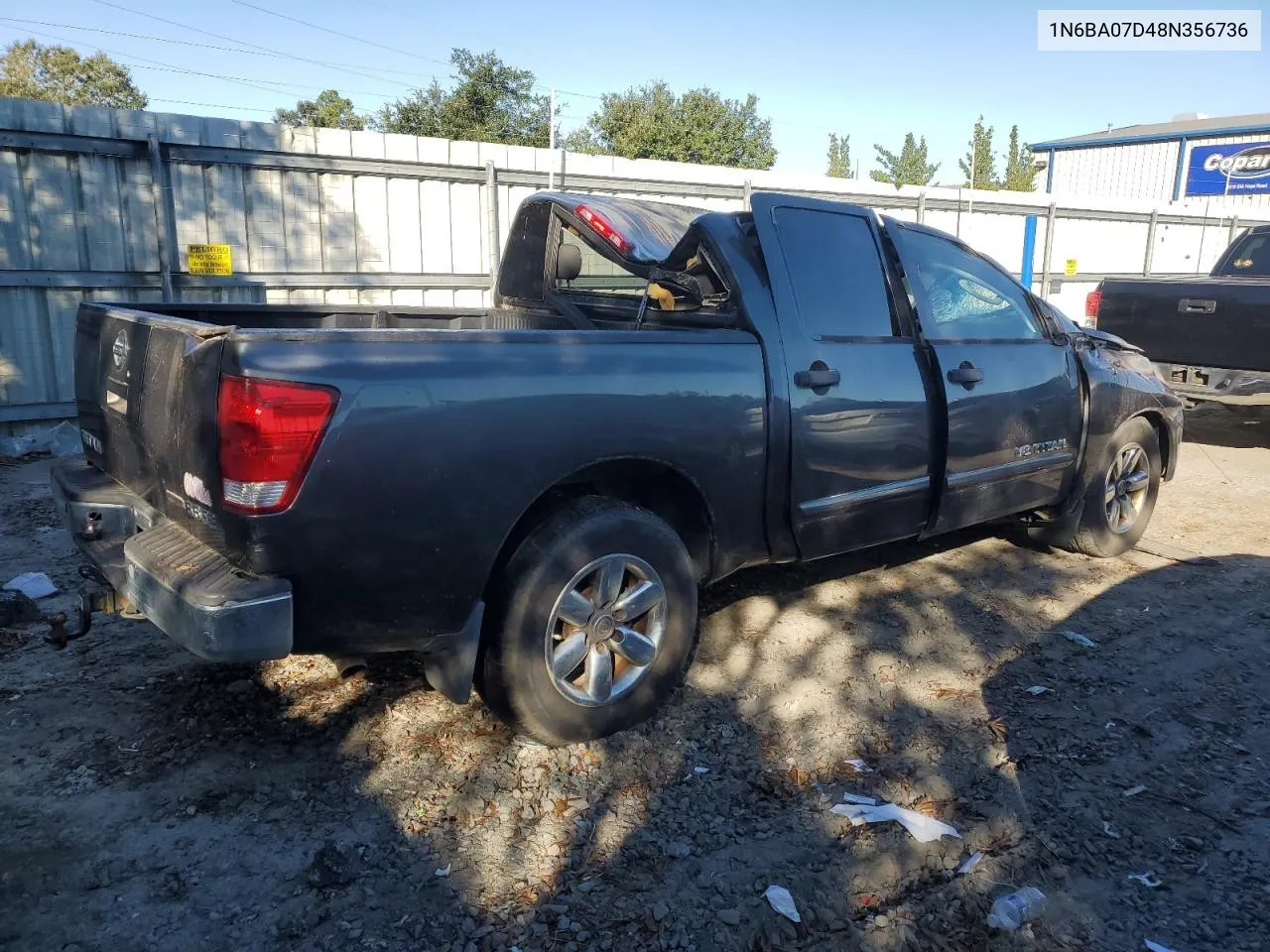 2008 Nissan Titan Xe VIN: 1N6BA07D48N356736 Lot: 75177324