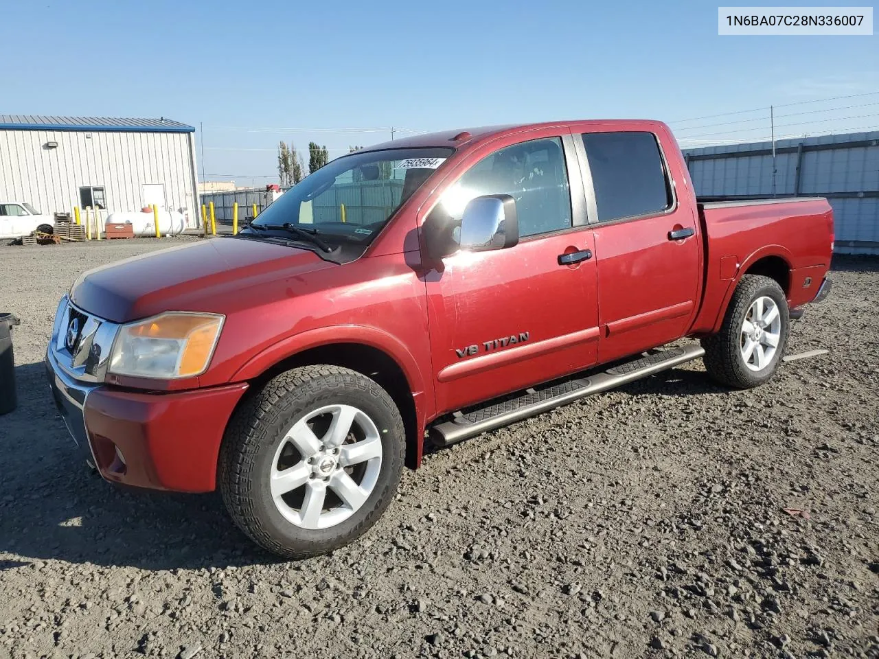 2008 Nissan Titan Xe VIN: 1N6BA07C28N336007 Lot: 75935964