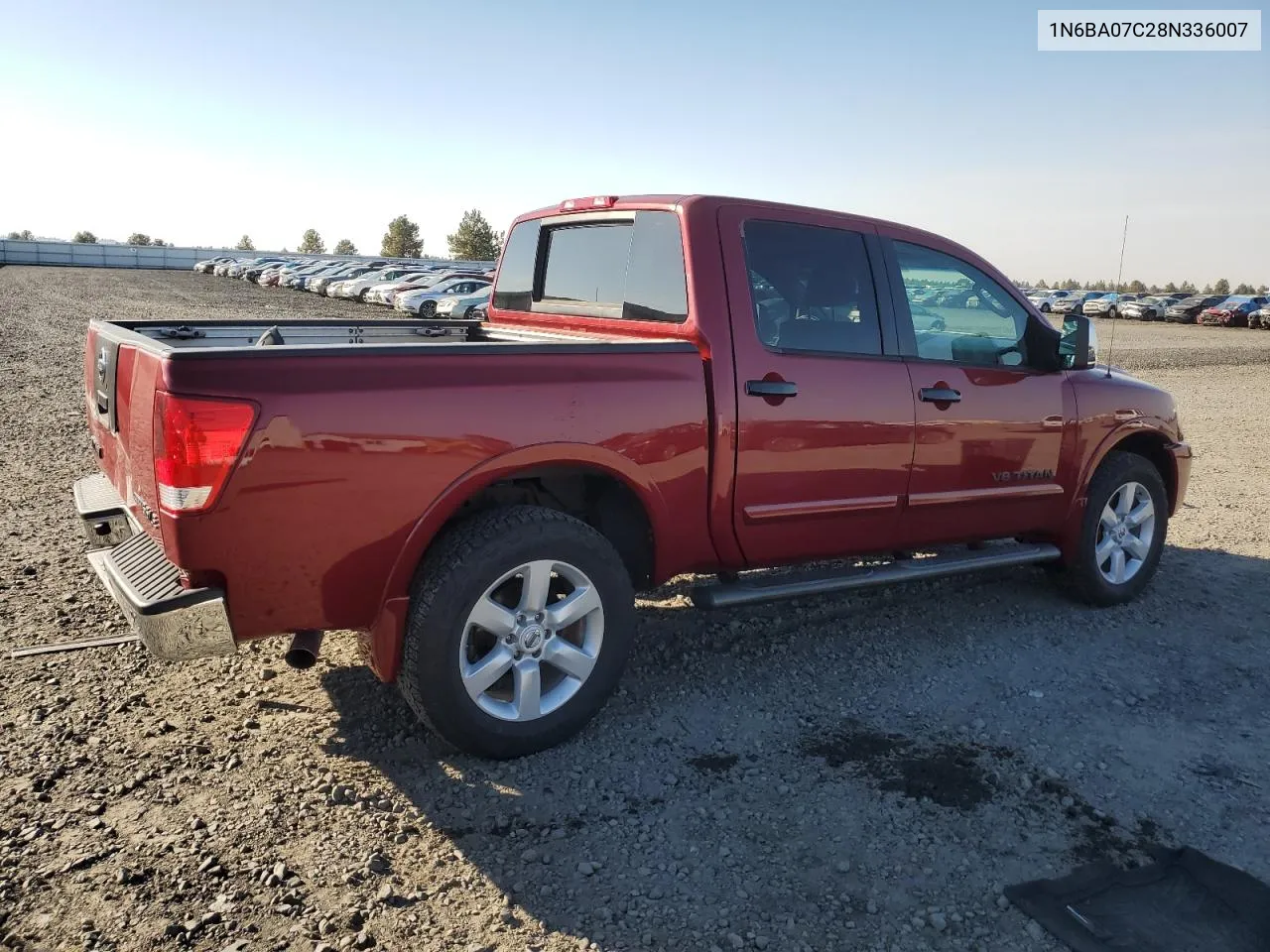 2008 Nissan Titan Xe VIN: 1N6BA07C28N336007 Lot: 75935964