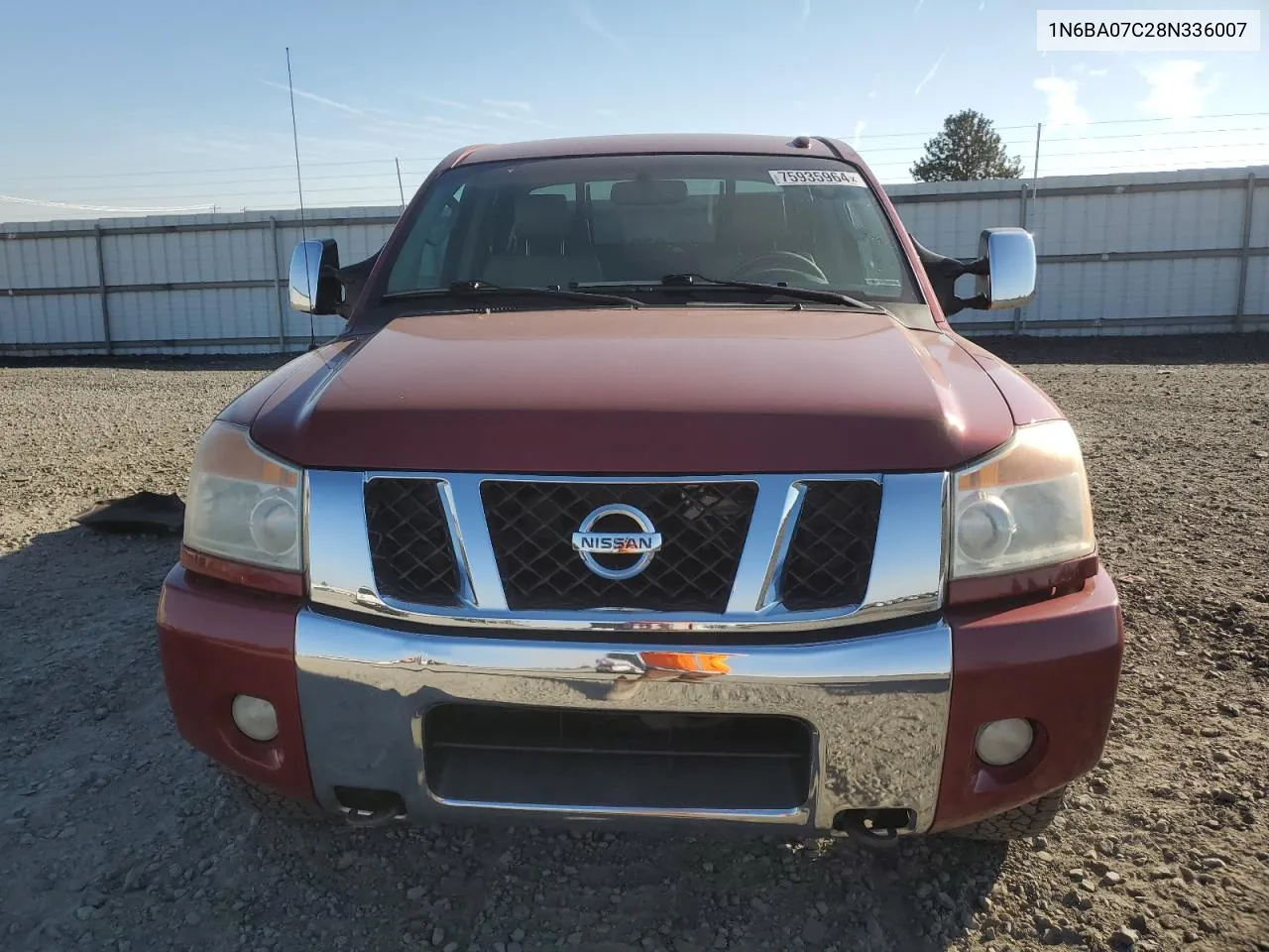 2008 Nissan Titan Xe VIN: 1N6BA07C28N336007 Lot: 75935964