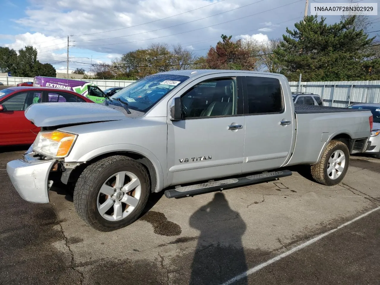 2008 Nissan Titan Xe VIN: 1N6AA07F28N302929 Lot: 76127284