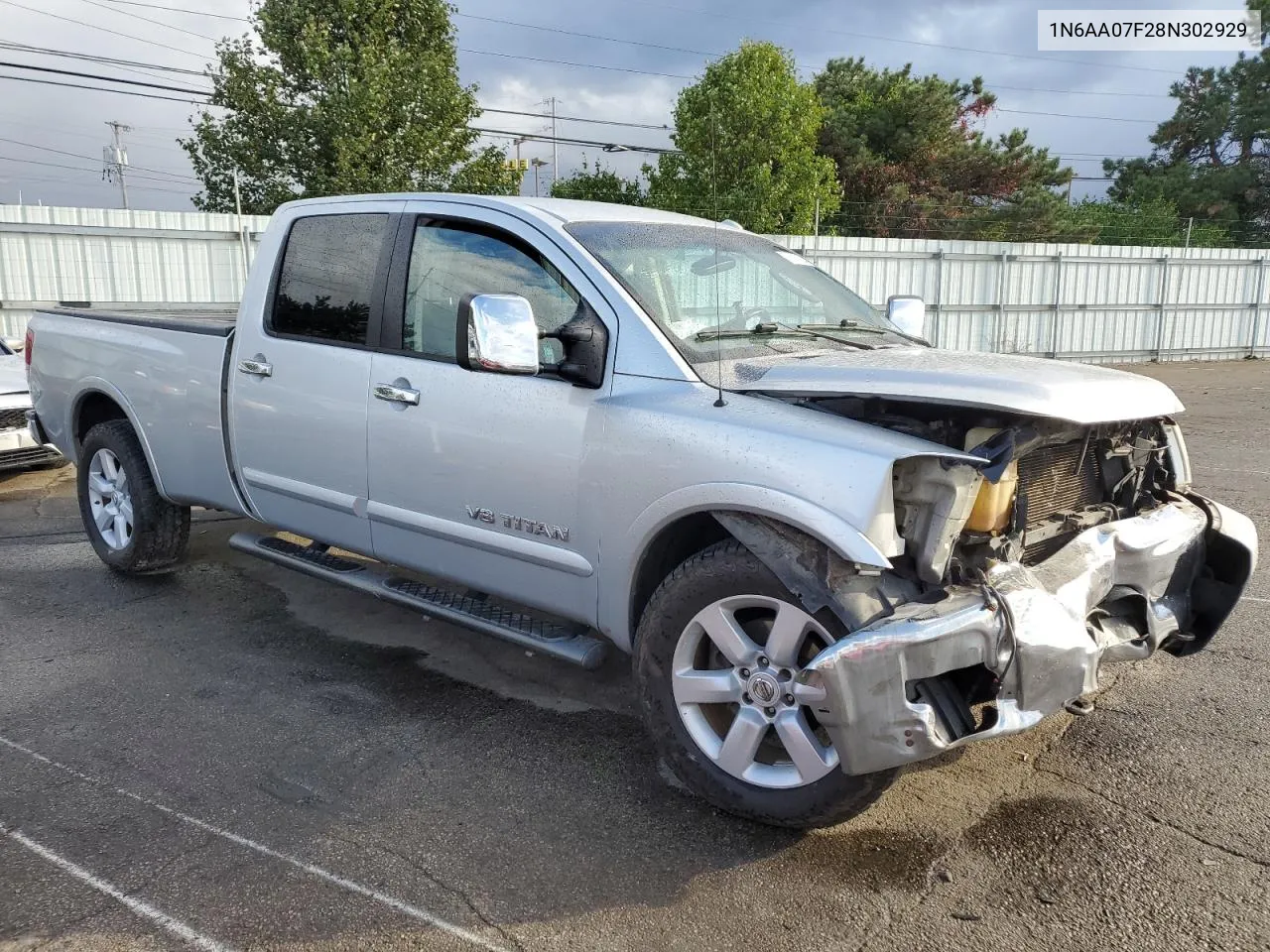 2008 Nissan Titan Xe VIN: 1N6AA07F28N302929 Lot: 76127284