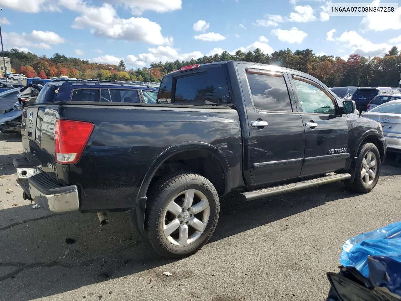 2008 Nissan Titan Xe VIN: 1N6AA07C08N347258 Lot: 77000524