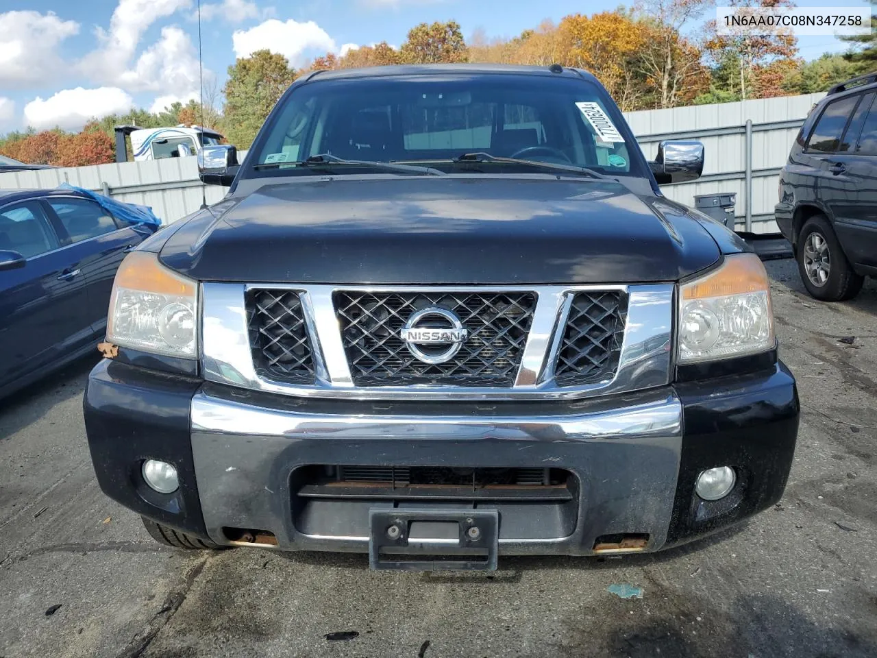 2008 Nissan Titan Xe VIN: 1N6AA07C08N347258 Lot: 77000524