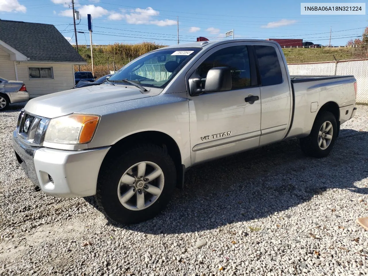 2008 Nissan Titan Xe VIN: 1N6BA06A18N321224 Lot: 77647054