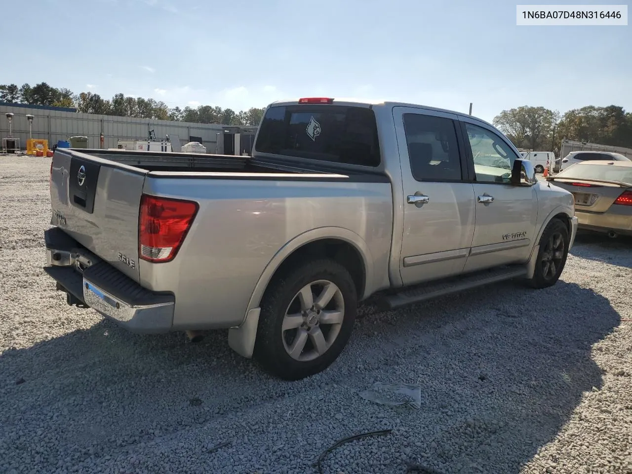 2008 Nissan Titan Xe VIN: 1N6BA07D48N316446 Lot: 78165104