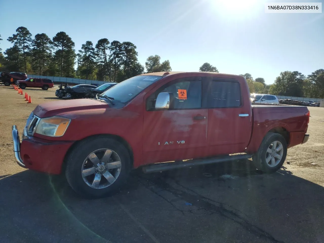 2008 Nissan Titan Xe VIN: 1N6BA07D38N333416 Lot: 81398794