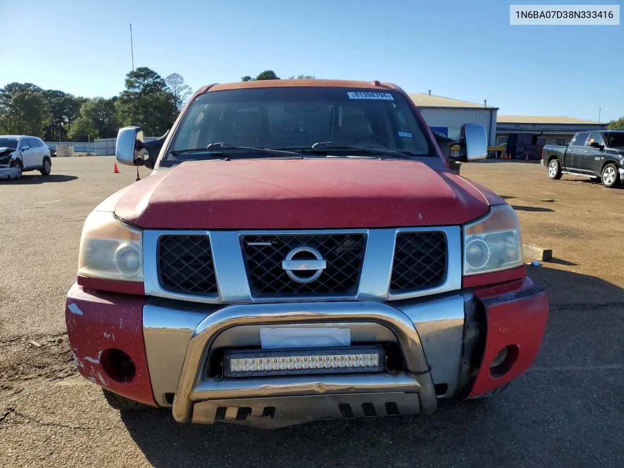 2008 Nissan Titan Xe VIN: 1N6BA07D38N333416 Lot: 81398794