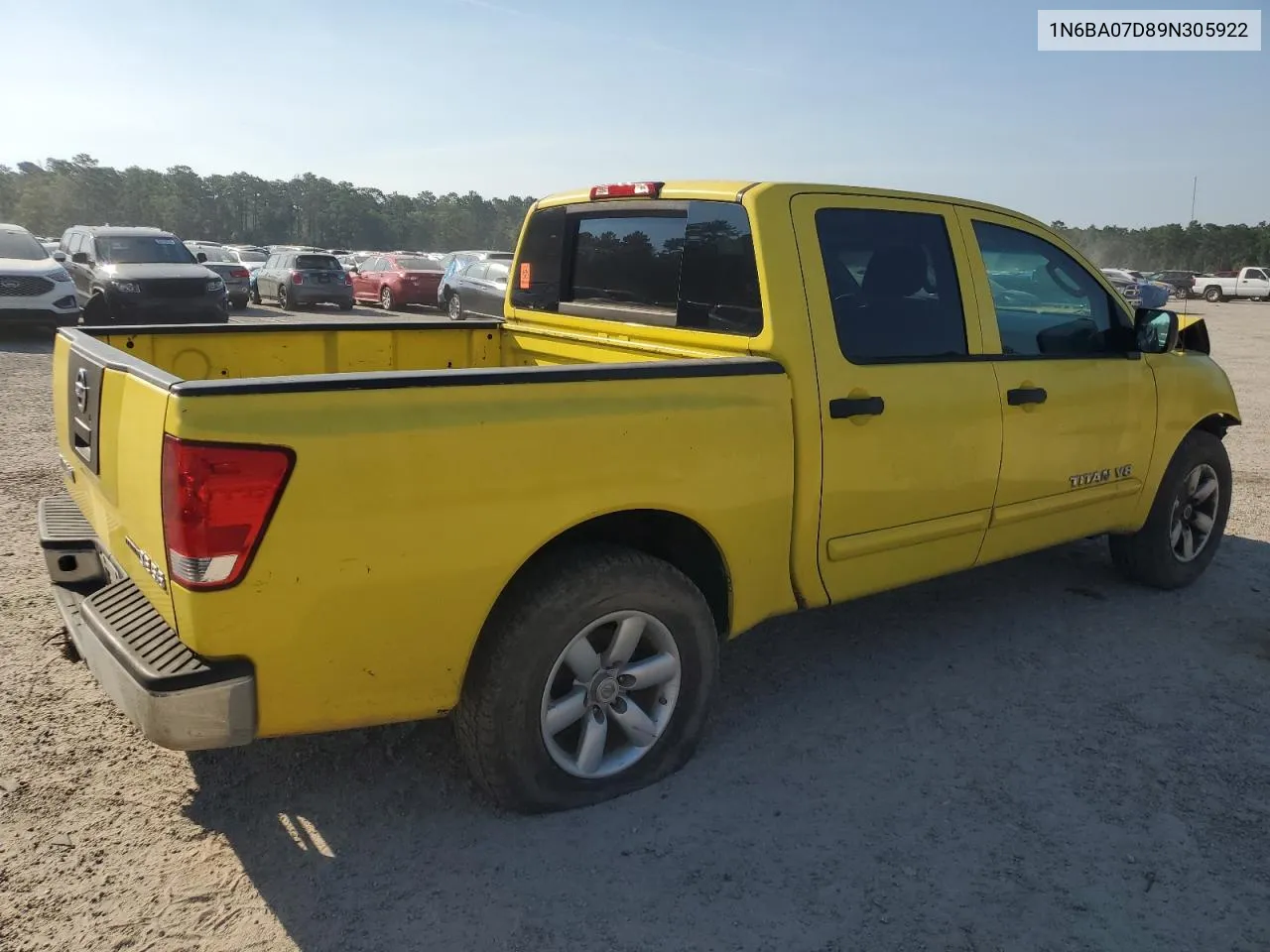 2009 Nissan Titan Xe VIN: 1N6BA07D89N305922 Lot: 66912014