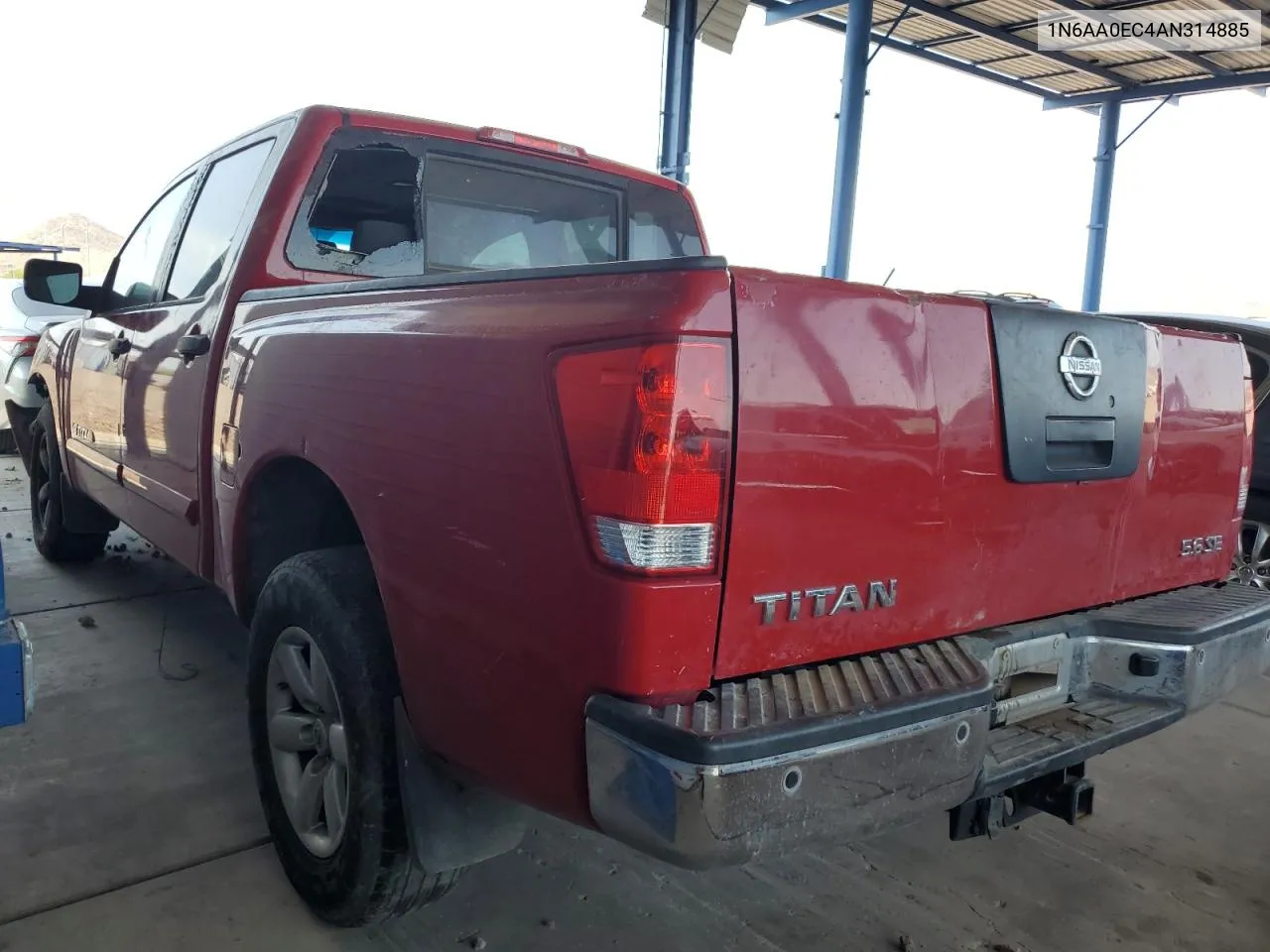 2010 Nissan Titan Xe VIN: 1N6AA0EC4AN314885 Lot: 64198754