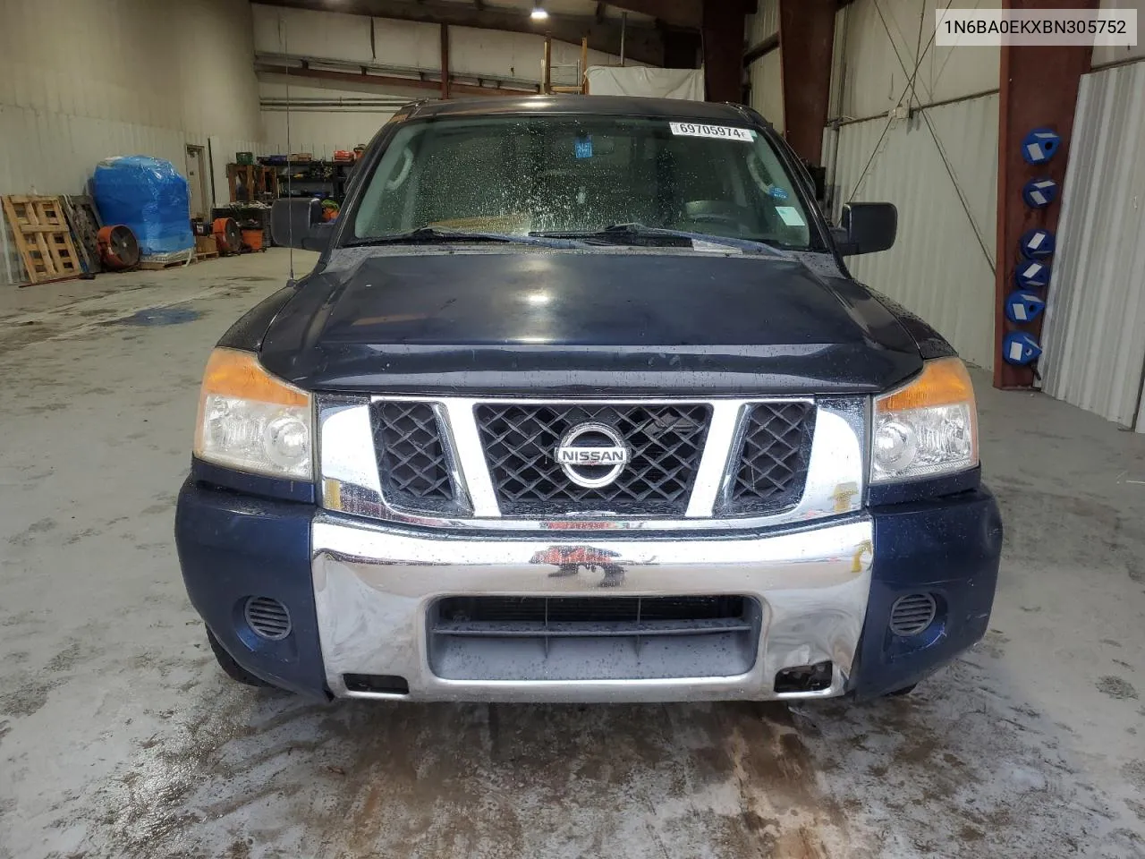 2011 Nissan Titan S VIN: 1N6BA0EKXBN305752 Lot: 69705974