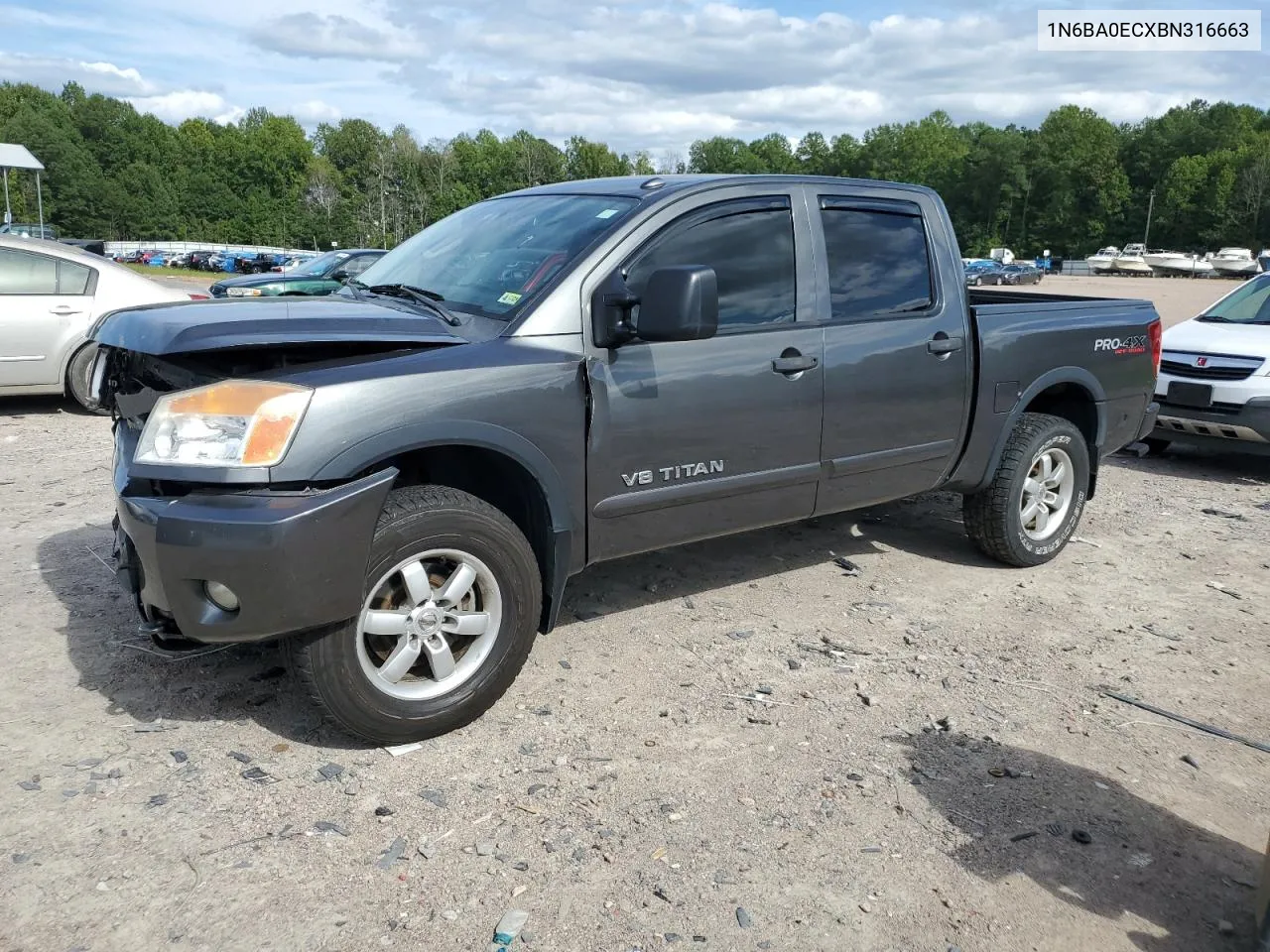 2011 Nissan Titan S VIN: 1N6BA0ECXBN316663 Lot: 70130964