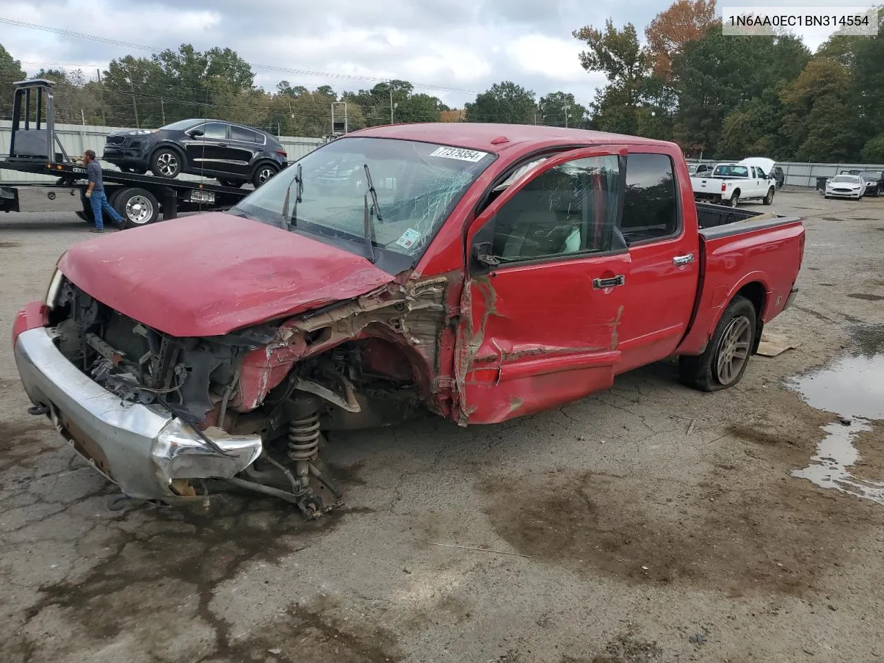 2011 Nissan Titan S VIN: 1N6AA0EC1BN314554 Lot: 77379354