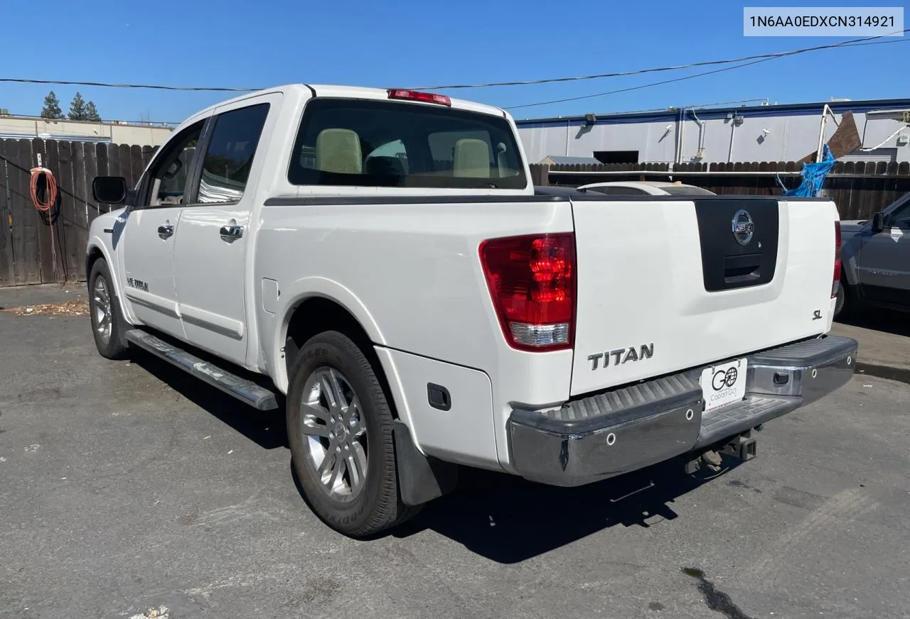 2012 Nissan Titan S VIN: 1N6AA0EDXCN314921 Lot: 73793904